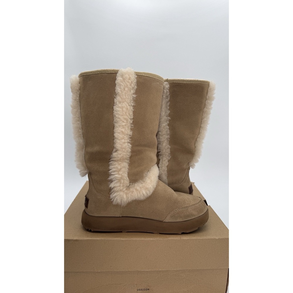 UGG SUNDANCE SAND WATERPROOF SUEDE SHEEPSKIN TALL WINTER BOOTS WOMENS 6.5 - Picture 6 of 9